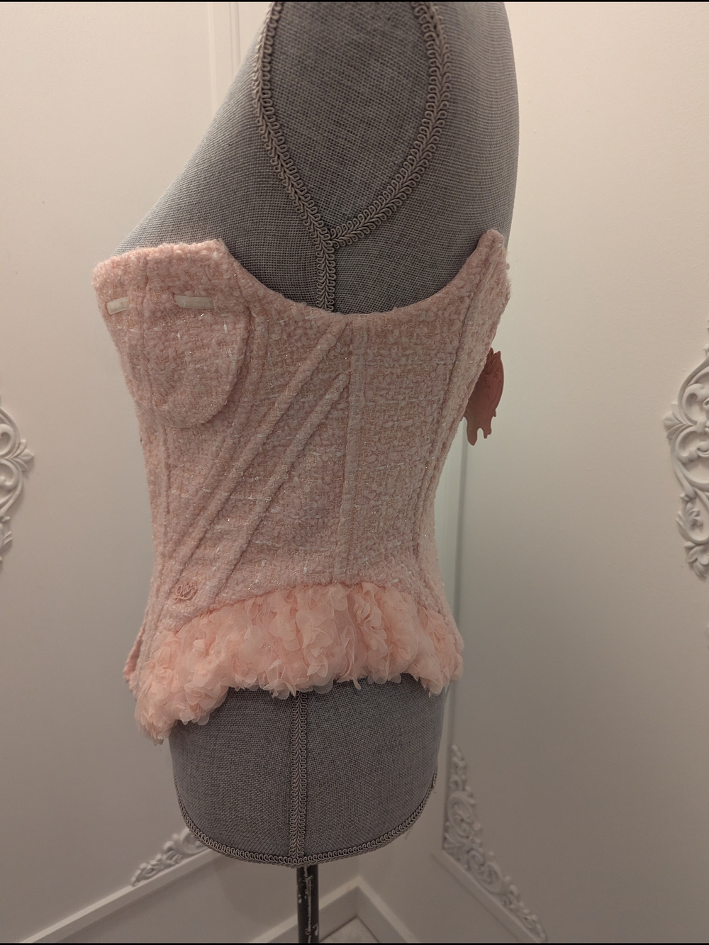 Lacemade Pink Floral Pearl-Trim Corset - Picture 5 of 7
